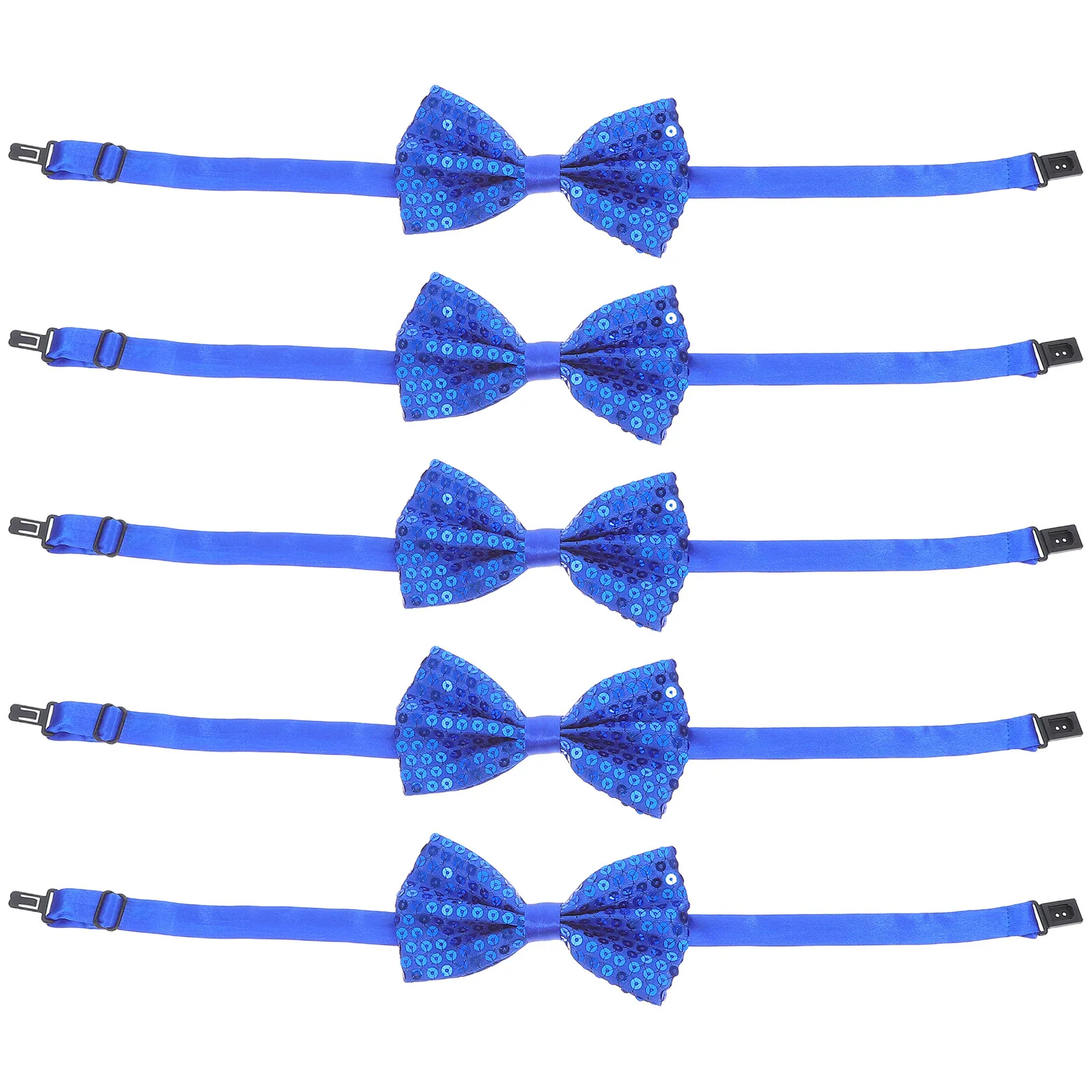 

5Pcs Kids Sequin Bow Tie Shiny Glitter Bowties Adjustable for Children Stage Performance Graduation Outfit Fashion Accessory