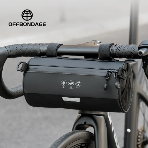 OFFBONDAGE-bolsa frontal para bicicleta, alforja para manillar de 2,7 L, gran capacidad, almacenamiento reflectante para montar, impermeable, bolsa para cuadro de ciclismo portátil