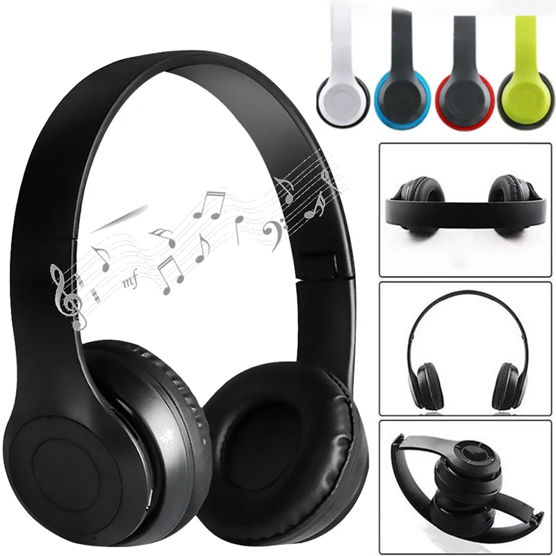P47 Wireless Bluetooth Headphone With Microphone Foldable He