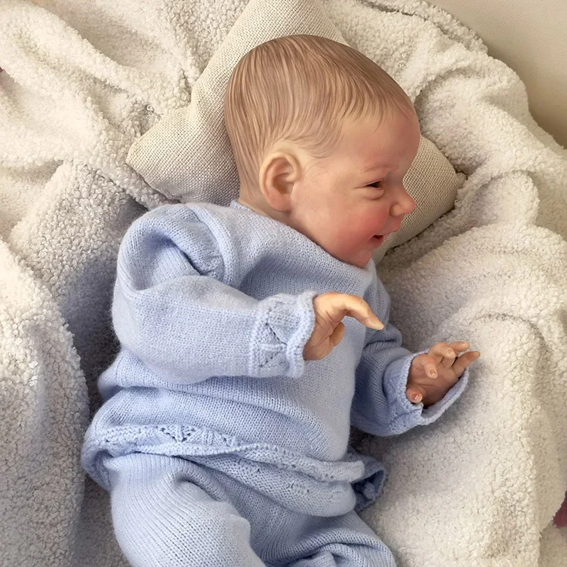 

NPK 19-дюймовая 3D-кожа высокого качества с видимыми венами, такой же, как фото, реборн, Чарли, улыбка, лицо, мягкая на ощупь, реалистичная кукла