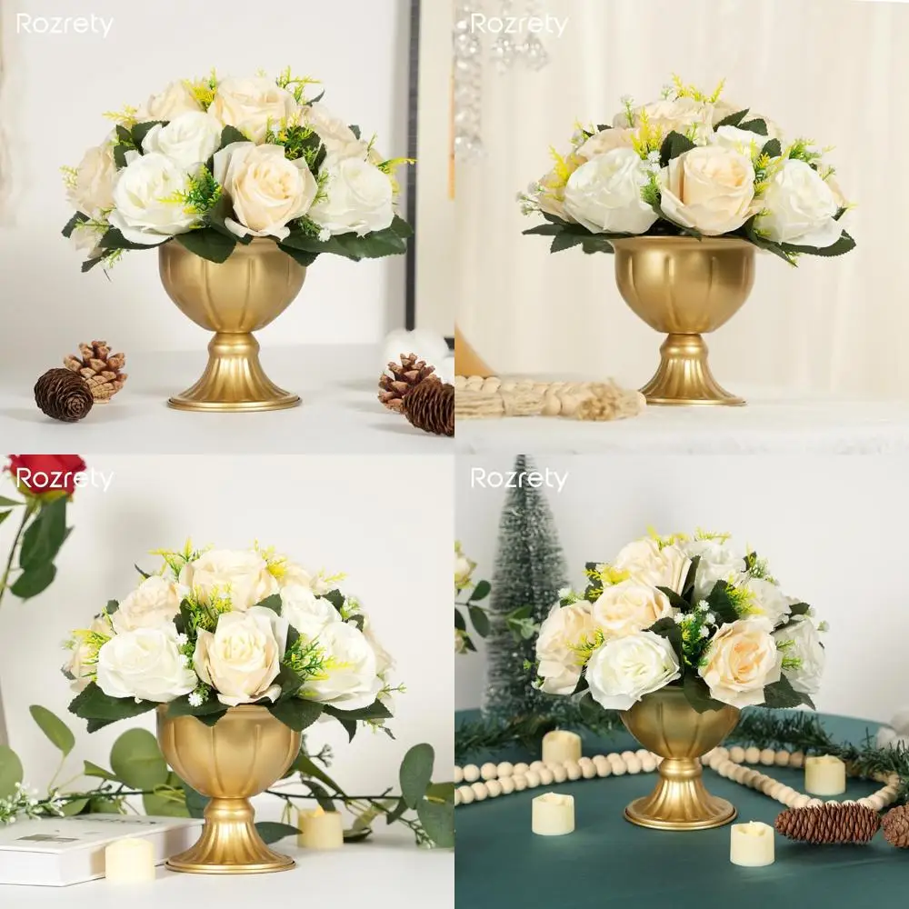 

Золотые мини-вазы для цветов для центральных предметов стола, маленькие декоративные миски для украшения свадьбы, дня рождения, вечеринки и юбилея
