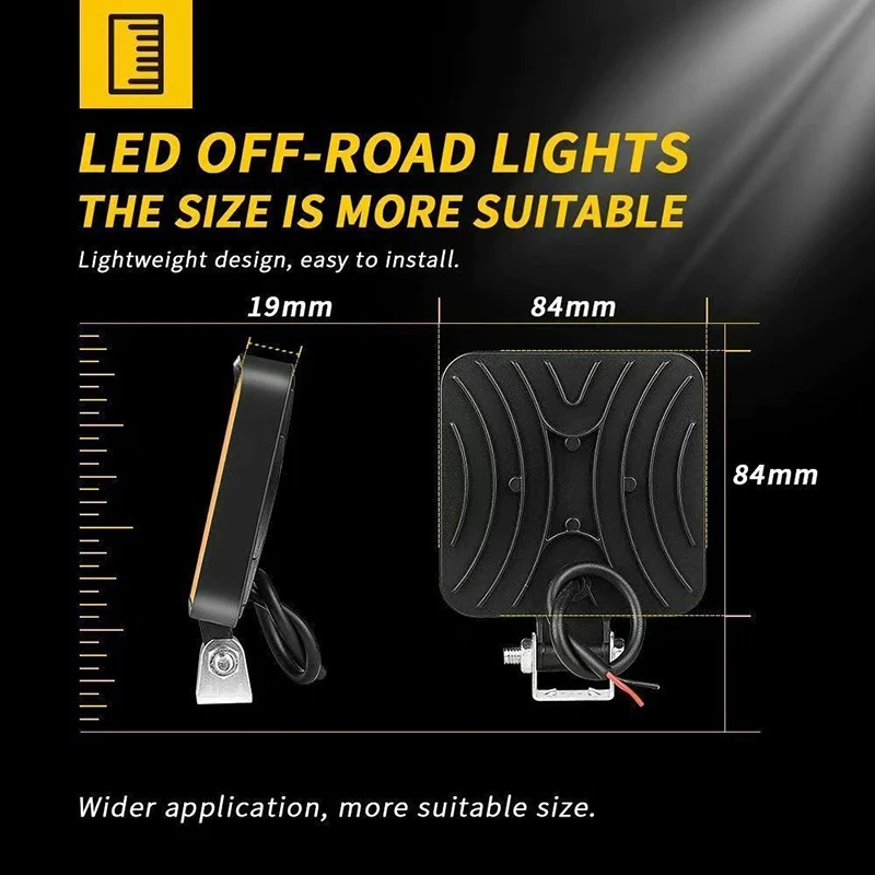 12V-48V explosion Mini Work Light Headlight Led Work Light Bar Square For SUV Truck Off Road Night Driving Light 1pcs
