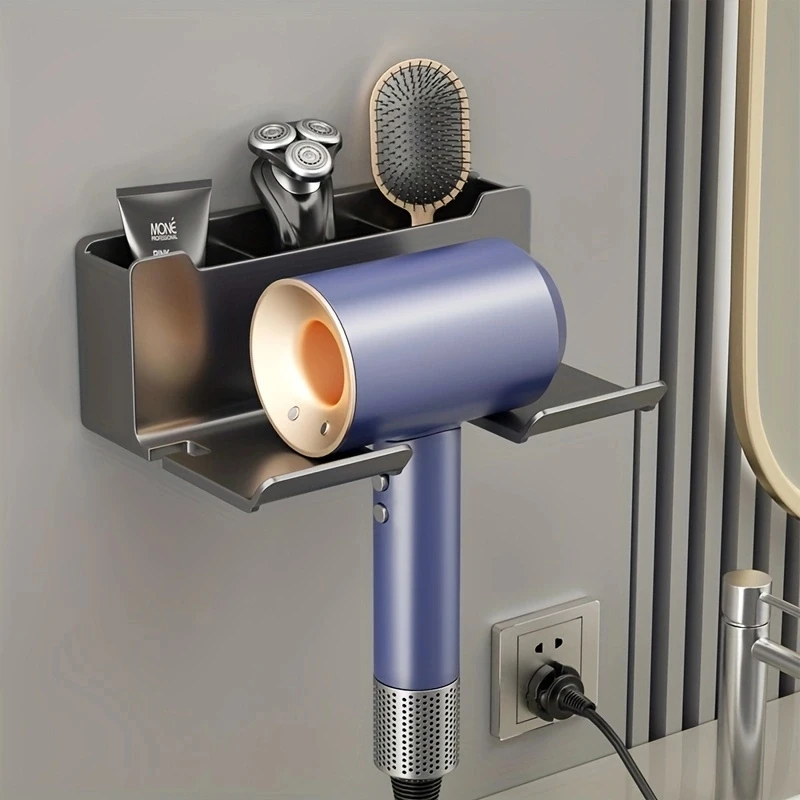 Hair Dryer Holder Wall Dryer Cradle Straightener Stand Hairdryer Organizer Box Toilet Blower Holder Shelf Bathroom Accessories