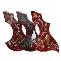 Flor de colibrí 1R, placa decorativa de celuloide y cristal de resina epoxi, golpeador de guitarra, antiarañazos para guitarra acústica folclórica