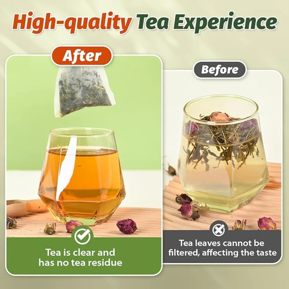 3000-100Pcs Disposable Tea Filter Bags Drawstring Empty Scented tea bag Coffee Seal Filter Mesh Bag for Coffee Herb Loose Tea
