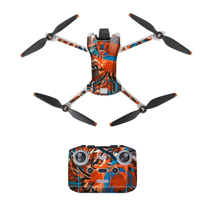 DT18 for Sunnylife Sticker for DJI Mini3 RC Remote Control Protective Film Scratch-Proof Carbon Pattern Black