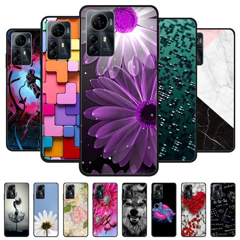 For ZTE Blade V41 Smart Case A7050 Silicone Soft Lions Cat Black Bumper Funda Coque for ZTE V41 Smart Protective Bag V41Smart