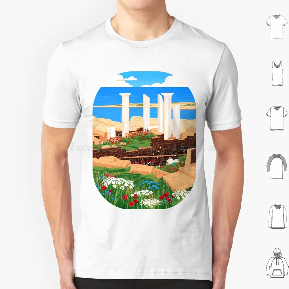Camiseta de verano en Delos para hombres, mujeres y niños, 6xl, verano griego, Eurosummer, historia antigua, arqueología griega antigua, paisaje marino