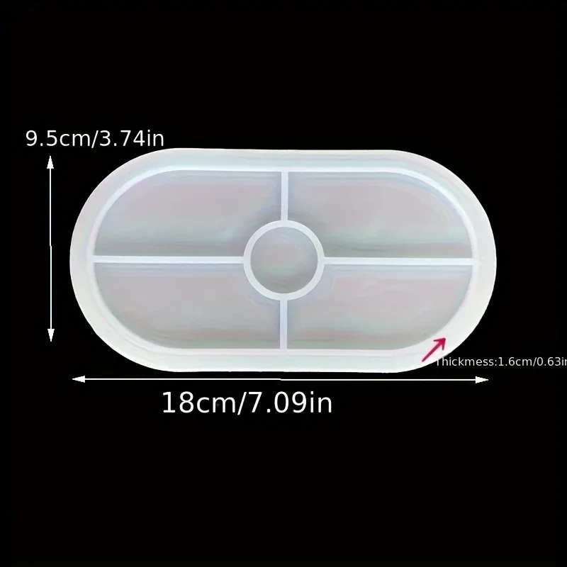 Concrete Stripe Storage Tank Silicone Mold DIY Heart Shaped Disc Elliptical Tray Gypsum Cement Resin Mold image 5