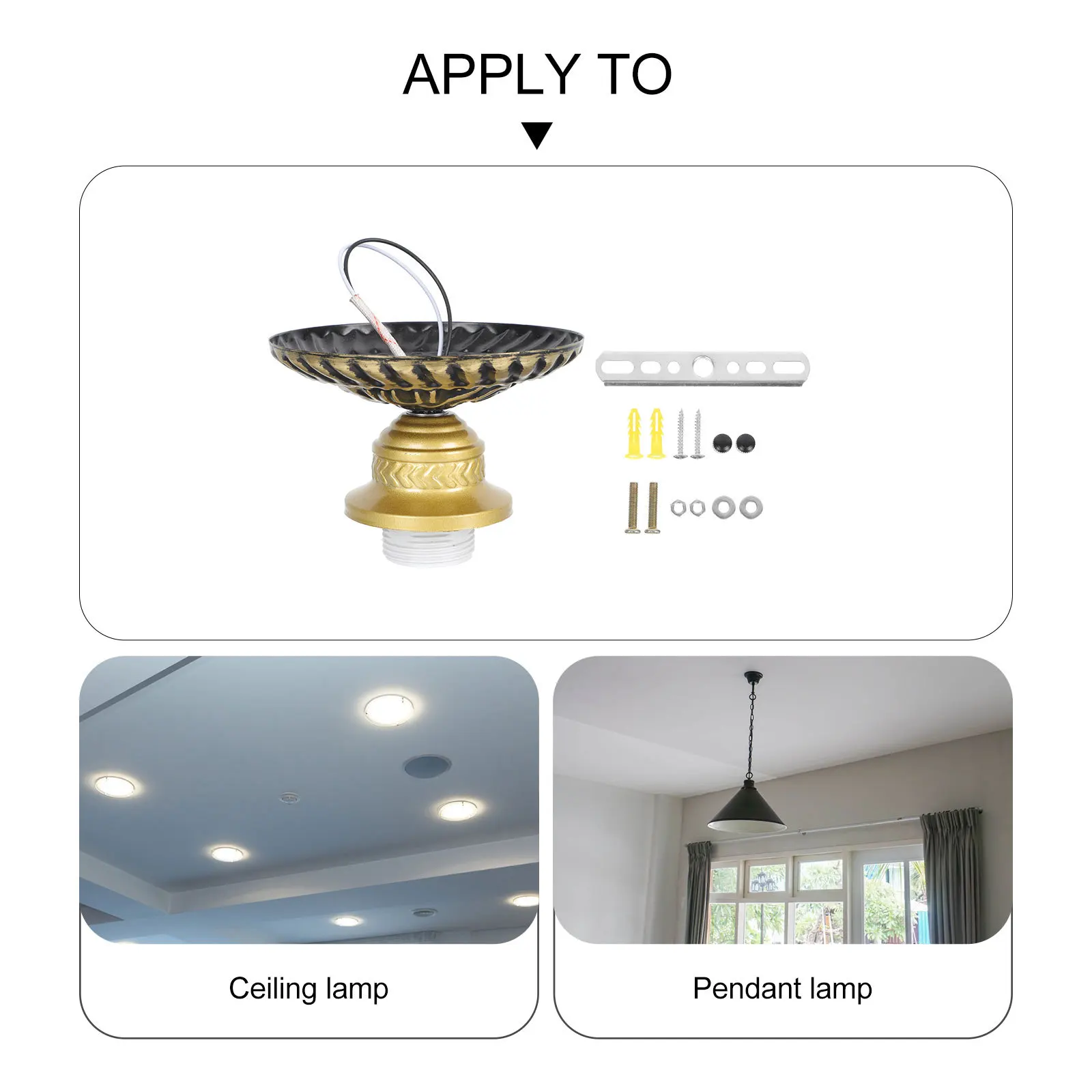 

1 Set E27 Ceiling Lamp Holder Wall Hanging Light Socket Retro Style Durable For Hallway Kitchen Bar Home Decor Lighting Fixture