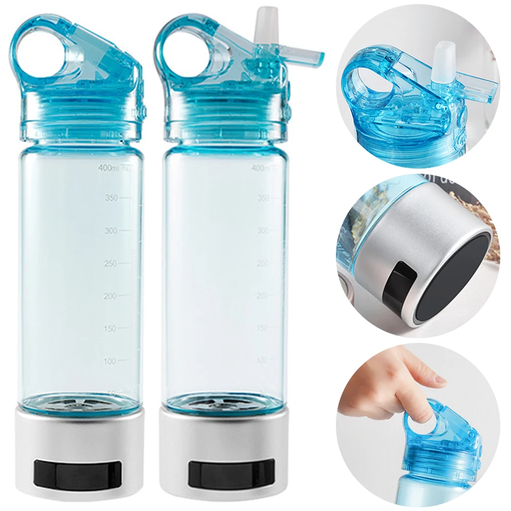 400ml Tritan Hydrogen Water Bottle Rechargeable Hydrogen Water Ionizer Machine Hydrogen Water Health Cup for Home Office Travel