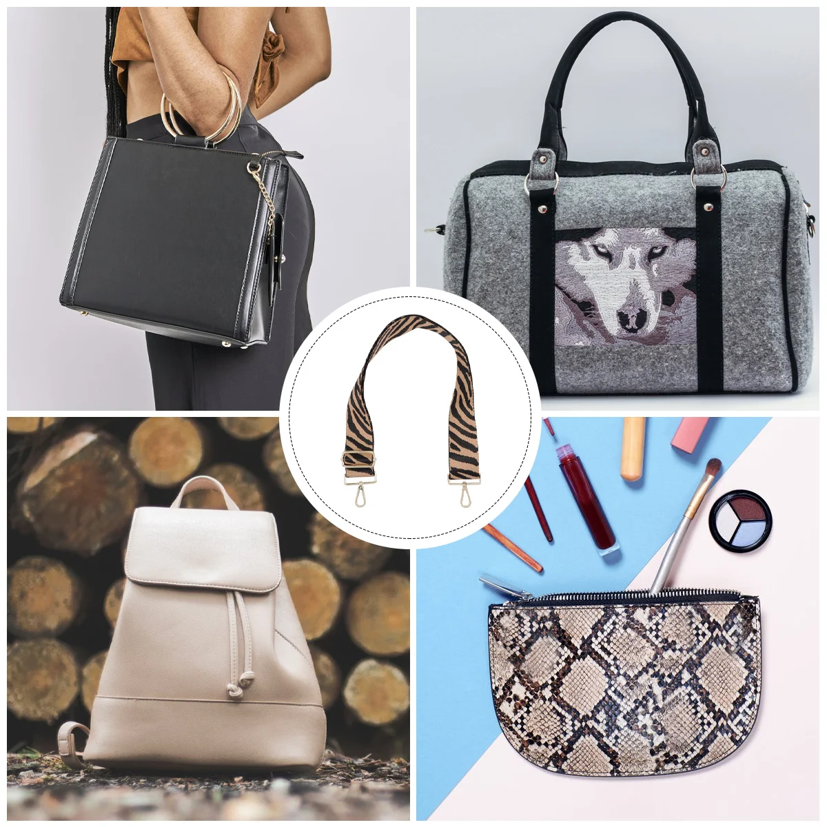 الإبداعية زيبرا طباعة حزام الكتف قابل للتعديل طول قماش قوي محفظة ملحق حزام الكتف استبدال المحفظة