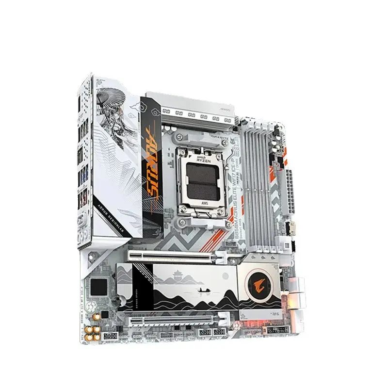 اللوحة الأم GIGABYTE B850M AORUS ELITE WIFI7 ICE-P Micro ATX AMD B850 Ryzen 9000 8000 7000 Series CPU مقبس اللوحة الأم الجديد AM5