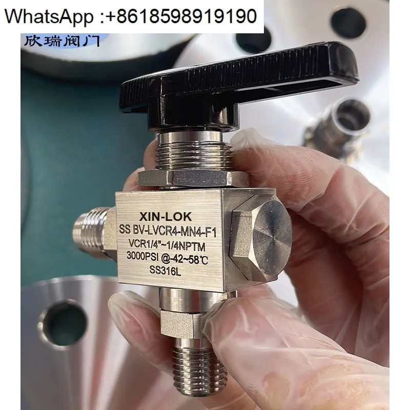 Интерфейс видеомагнитофона для водорода, рукав для карты с резьбой для газа, шаровой кран высокого давления BV, угол 316, прямой шаровой кран