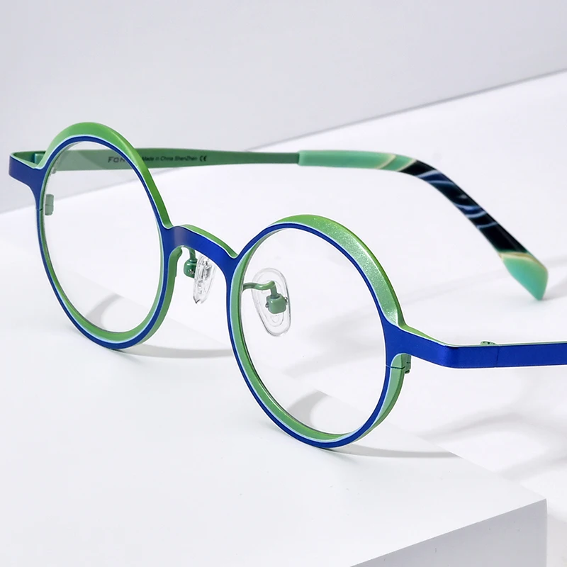 FONEX Titanium Glasses Frame Women 2025 New Fashion Brand Design Retro Vintage Round Eyeglasses Men Ultralight Eyewear 85774 - Detail 1