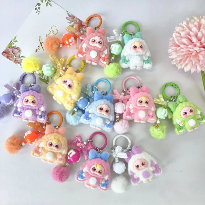 New 10 Pcs Mixed Baby Three Keychain Pendant Flocking Doll Keai Bags Hang Ornaments Student Gifts