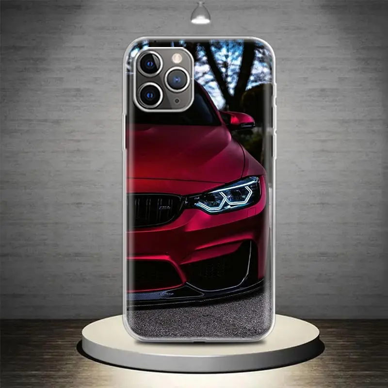 Blue Red Car for Bmw Phone Case Cover For iPhone 14 13 Pro 11 15 Art 12 XR X XS Max 7 8 6S Plus SE Soft Pattern Coque Funda