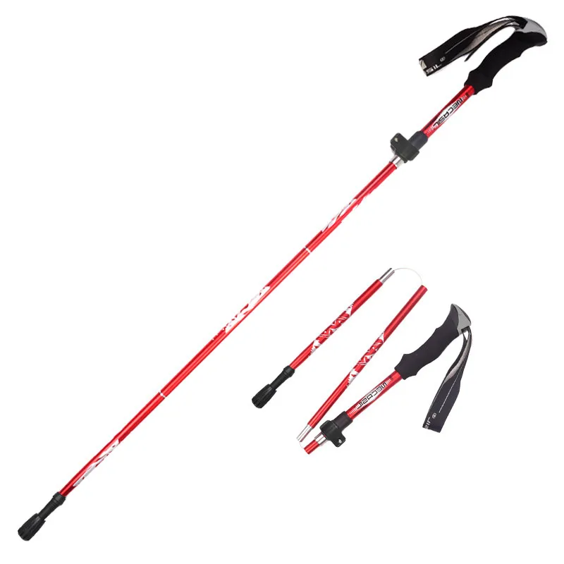 Bastones de Trekking ultraligeros, bastón nórdico plegable de aluminio 7075, Alpenstock