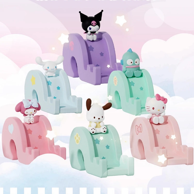 Soporte para teléfono móvil Kawaii Sanrio, muñeco de dibujos animados de HelloKitty, forma de diapositiva creativa, soporte para teléfono móvil IPad, decoración de escritorio