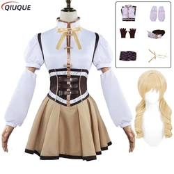 Puella Magi Madoka Magica Tomoe Mami Cosplay Costume Wig Halloween Carnival Party Dress for Women Anime Comic Role Play Suit