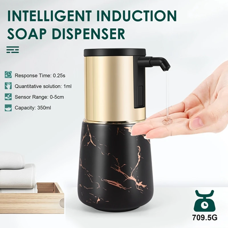 Automatic Soap Dispenser Touchless, Ceramic Liquid Soap Dispense, Hands-Free Dish Soap Dispenser, IPX6 Waterproof