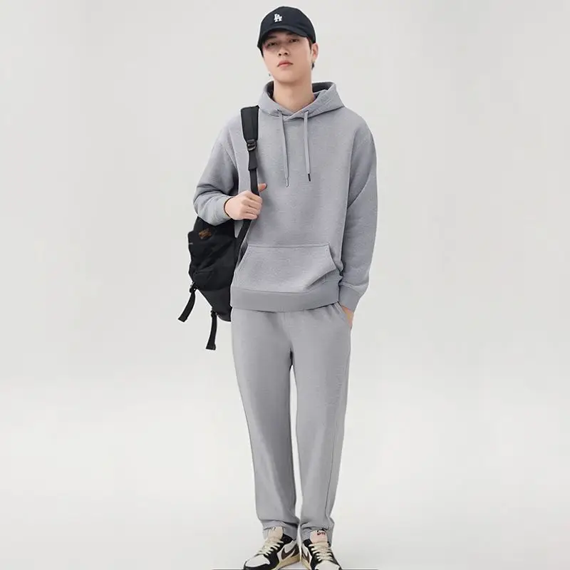 

2026 Men's New Straight-Leg Casual Suit Trendy Hooded Sweatshirt and Sweatpants Loose Fit Versatile Casual Autumn Sports Suit