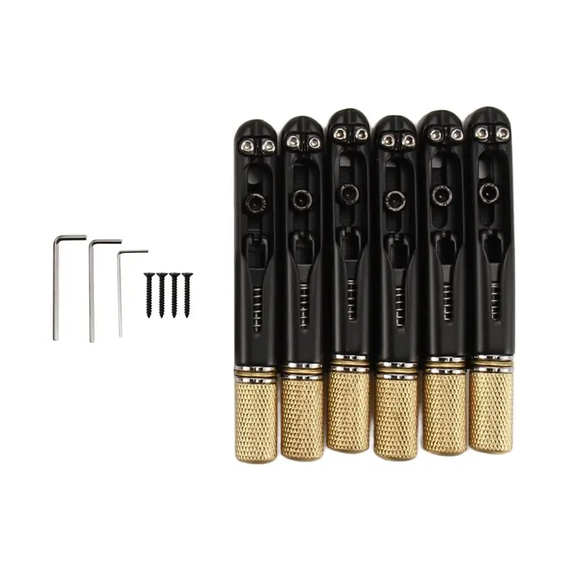 النحاس مقطوعة الرأس الغيتار الجسور الغيتار جسر سلسلة السرج ل 6 سلاسل الغيتار الكهربائي مقطوعة الرأس الغيتار #4