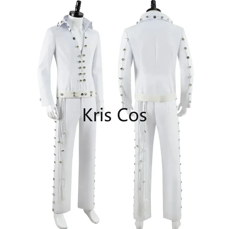 

CosDaddy Movie Presley Cosplay Costume Adult Mens White Shirt Pants Suits Halloween Carnival Costume