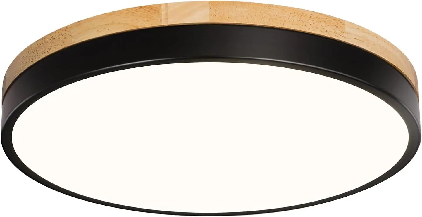 

Современный круглый светодиодный потолочный светильник, минималистичная деревянная лампа для кухни, спальни, гостиной, прихожей, 11,81 дюйма