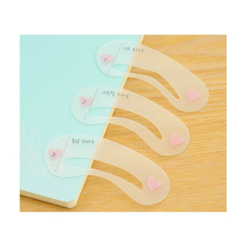 Tijeras recortadoras de cejas portátiles de acero con peine, juego de plantillas para cejas de 6 uds., plantillas de maquillaje de ojos 3d, plantilla para cejas reutilizable