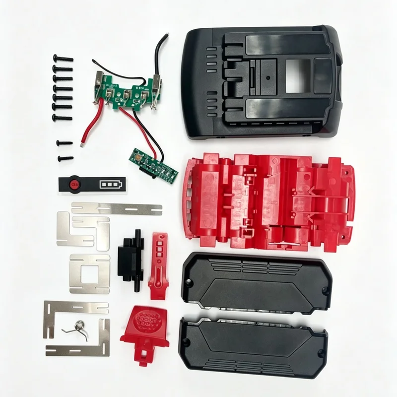 Replacement Lithium Battery Shell for 18V  BAT609 Cordless Power Tool,10-cell Battery Box with BMS PCB,Nickel Sheets Full Set