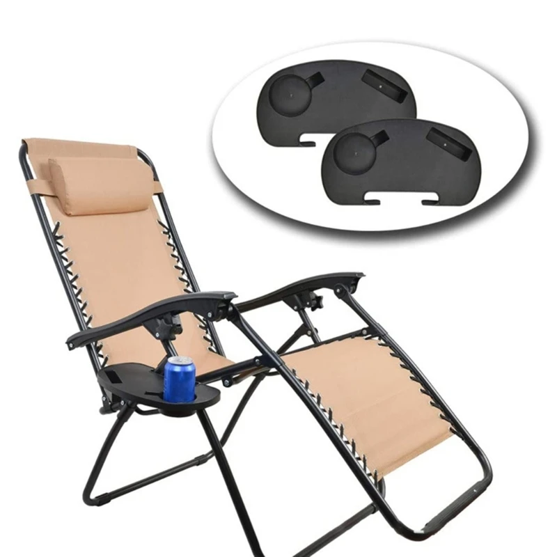 

Chair Cup Tray Chair Armrest Cup Holder Chair Beverage Tray Cup Holder Tray Plastic Texture for Camping Beach Activity F0T4