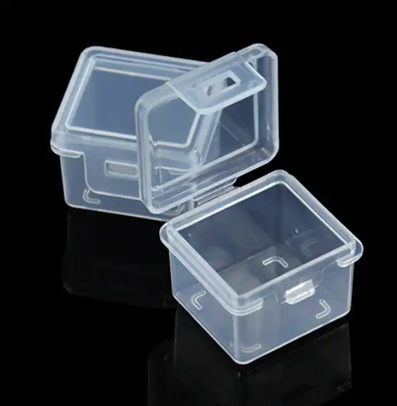 High-Transparency Plastic Small Square Box New Material Earphone Case Water-Diamond Cosmetic Storage for Rings And Earrings view 2