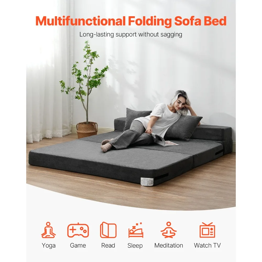 

Sofa Bed 3-in-1 Foldable Couch Bed with 2 Pillows