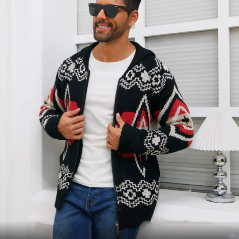 

Men's Autumn Winter Loose Knitted Cardigan Sweater,