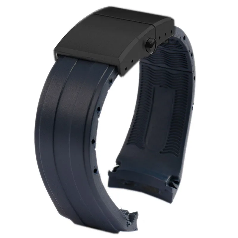 22mm Rubber Silicone Watch Band  Folding Slider Buckle Watchband For Mido Ocean Star Calibre 80 Strap Series Accessories