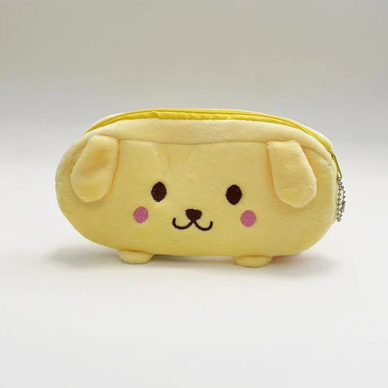 Sanrio Pencil Cases For Girls Kawaii Kuromi Melody Cinnamoroll Plush Pen Box Stationery Storage Bag School Office Supplies