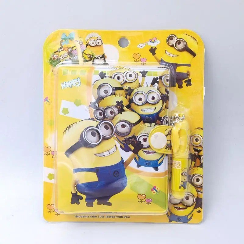 Cartoon Minionses Cute Notebook Diary Planner Mini Books with Ballpoint Pen Set Kids Stationary Writing Pads School Supplies