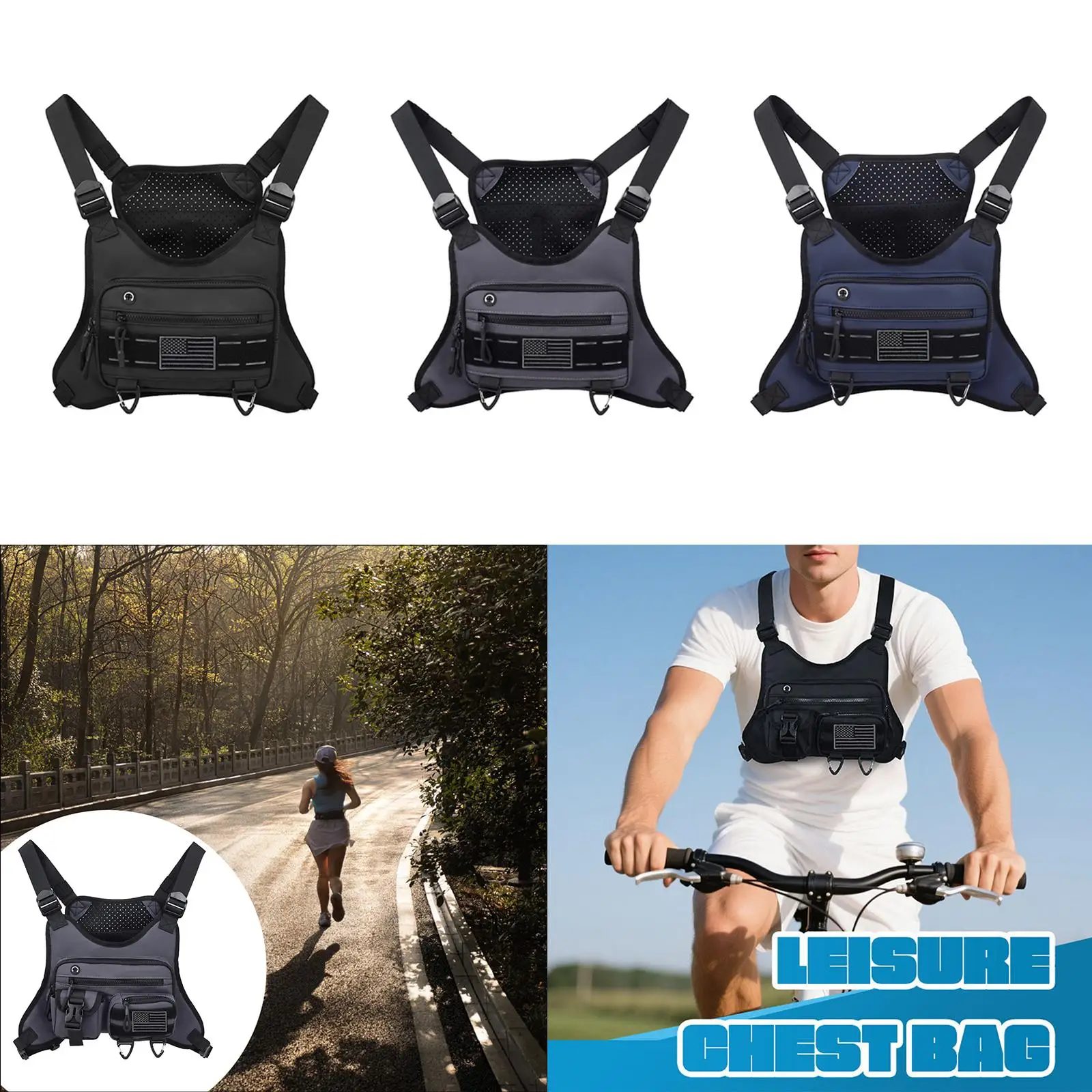 

Outdoor Sports Chest Bag Adjustable Shoulder Strap for Travel Hiking Fishing