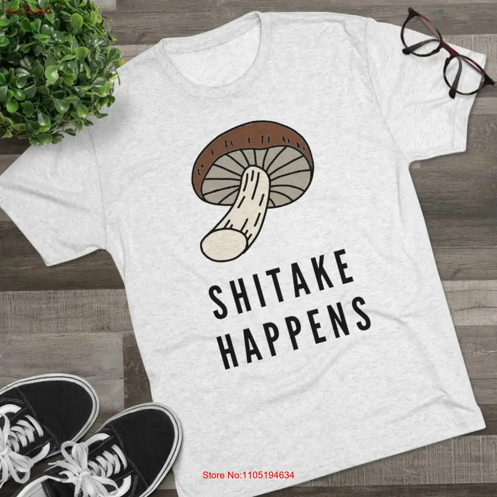 Shitake Happens Mushroom Camiseta cómoda Fungi coloridos Sarcástico Divertido vintage Lavado Versátil Elegante Suave