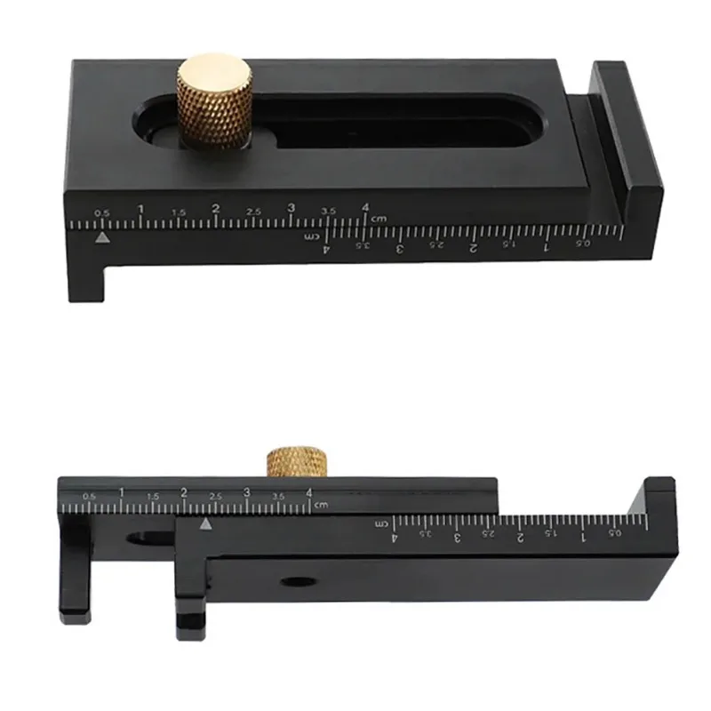 Woodworking Table Saw Gaps Gauge Movable Measuring Block Line Sawtooth Ruler 5-40mm Mortise and Tenon Tool Depth Measuring Ruler