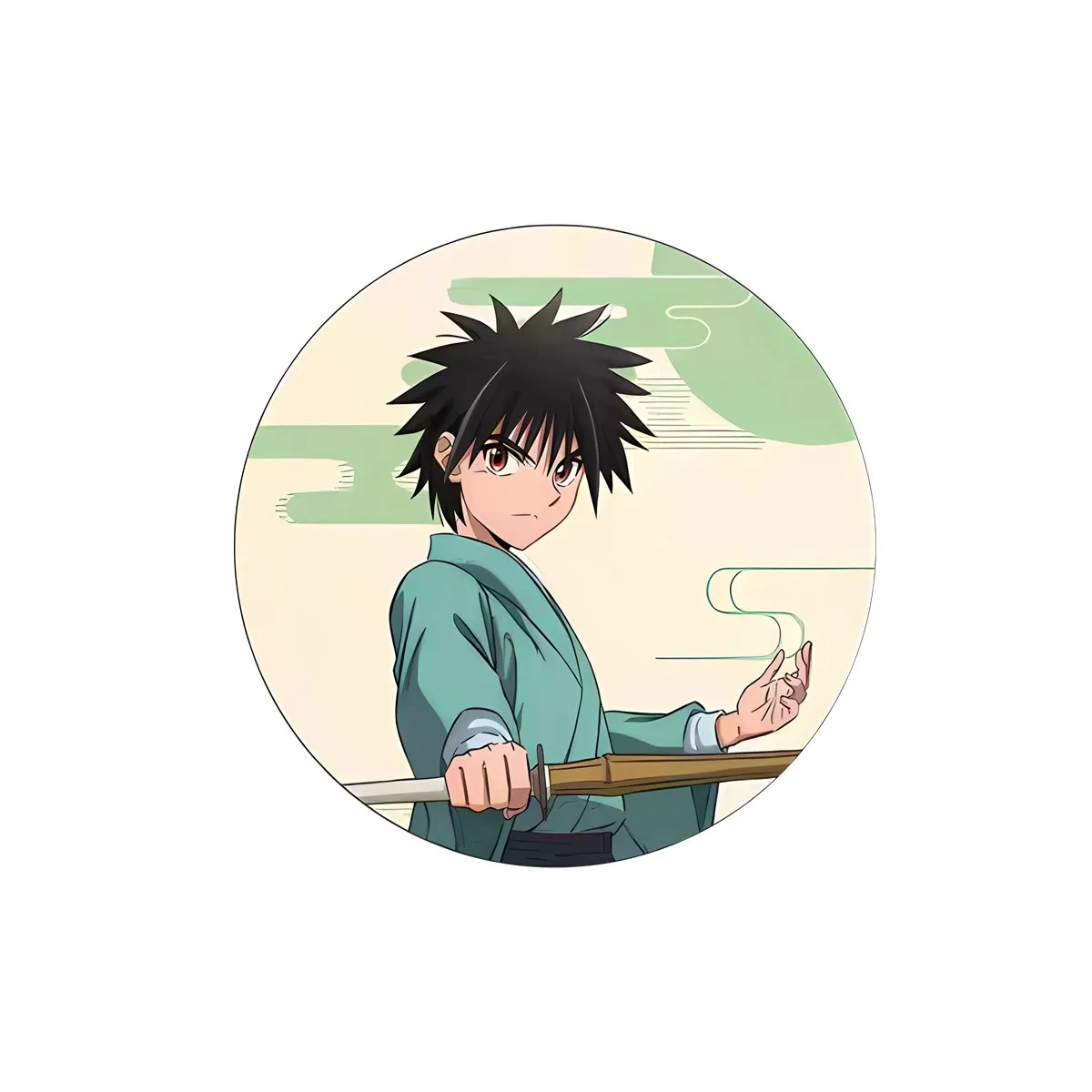 58 مللي متر أنيمي HIMURA Rurouni Kenshin Kamiya Kaoru Tomoe Yukishiro تأثيري حلي شارة دبوس SPTE صفيح بروش الدعامة عيد الميلاد جيلف ﻿