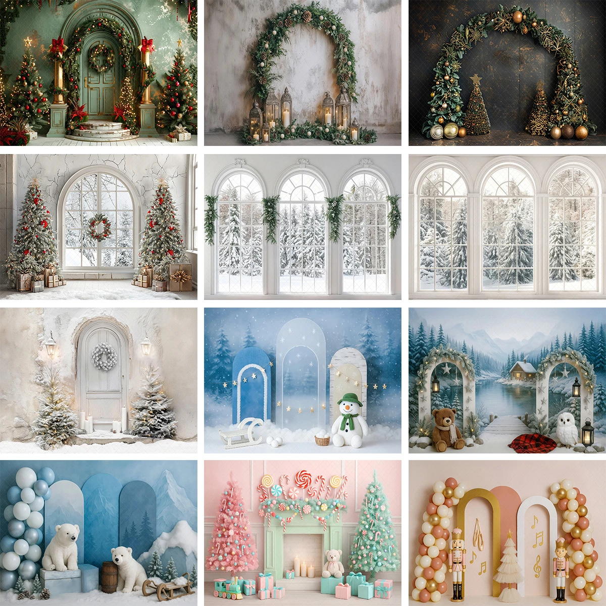 

Рождественская арка, окна, животные, фоны для детей, детский торт на день рождения, реквизит для детей, снежная кабина, Щелкунчик, фоны