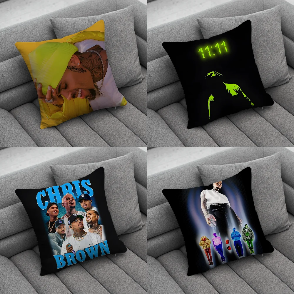 Singer C-Chris B-Brown Pillow Case Soft Cushion Cases for Farmhouse Sofa Decor Home Decorations and Protector