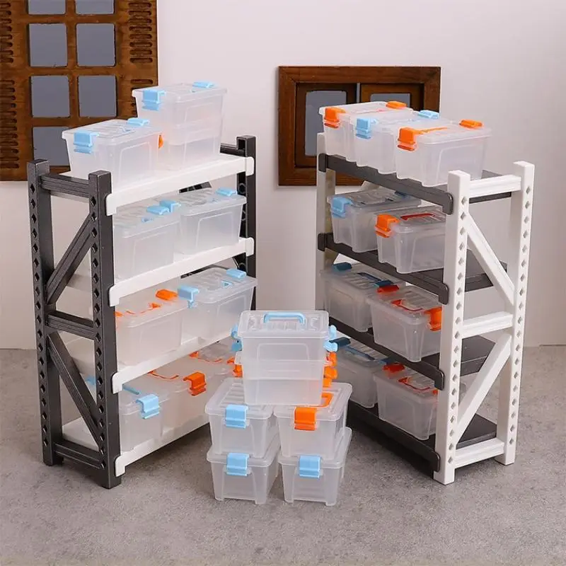 Mini Storage Box Clear Toolbox Model Dollhouse Home Home Decoration Dolls House Micro Scene Decor Props