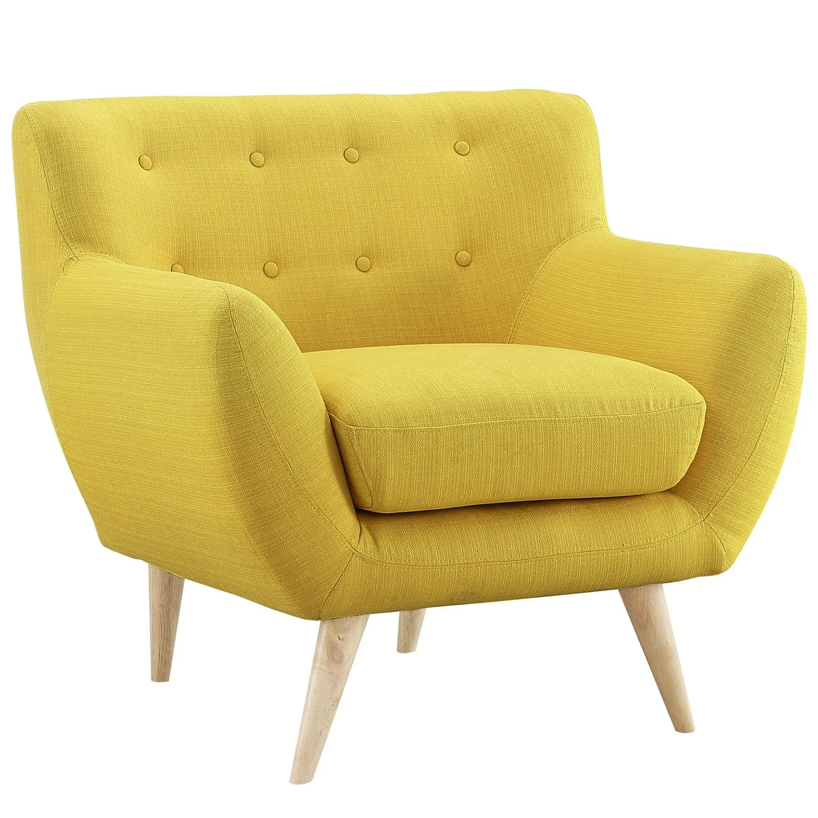 

For Upholstered Button Tufted Armchair Linen Fabric Sofa Chairs for Bedroom Living Room Mid-Century Modern Comfy Reading Chair