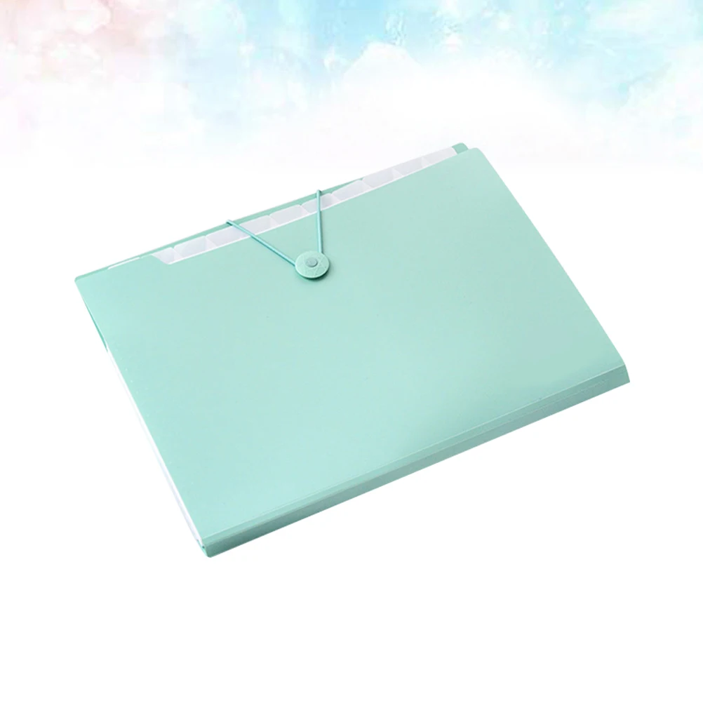 

A4 File Folder with 5 Pockets Plastic Button Closure Document Organizer Expanding Folder Storage Home Office School Use