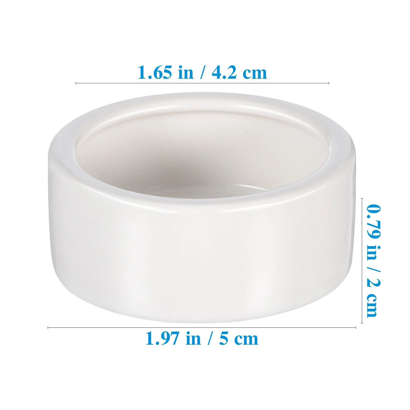 ชามอาหารสัตว์เลื้อยคลานขนาดเล็ก 3 ชิ้น ชามเซรามิกป้องกันการหลบหนี ที่ให้อาหารกิ้งก่า วัสดุหนา ทำความสะอาดง่าย สีขาว รูปทรงกลม