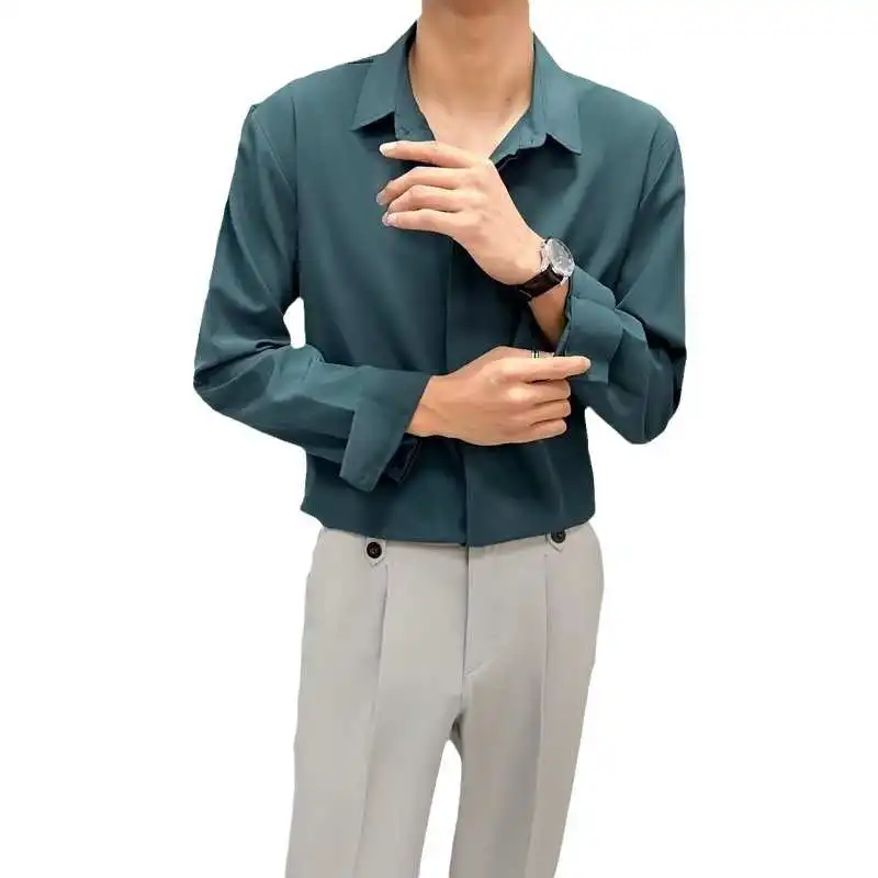 

Bla Long Silk irt Men's Spring Autumn Top Ins Ultra ort Sle adual Color Sun Protection Treaent Ice Sensation Cotton