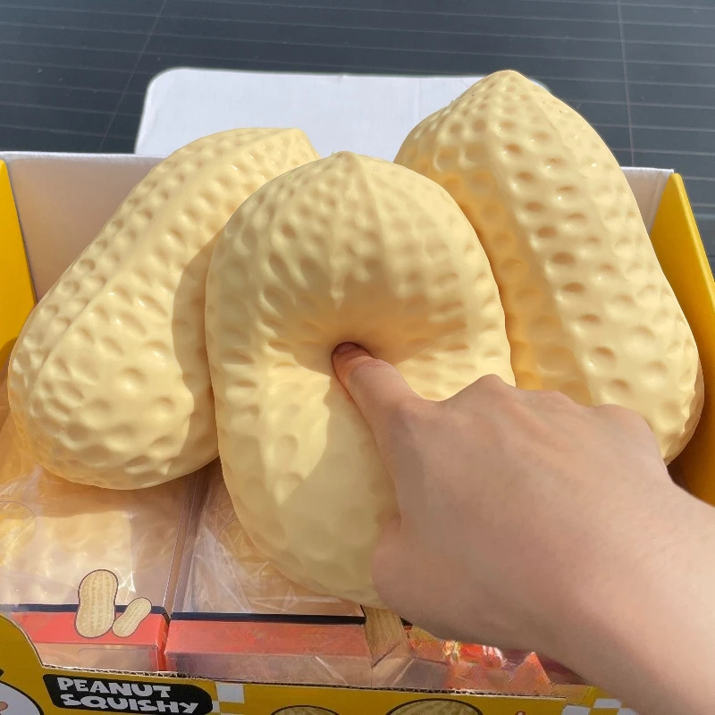 Jumbo Peanut Stress Ball Squishy Toy Simulation Peanut Stretchable Squeeze Ball Fidget Toy Sensory Anti-Stress X-mas Gift
